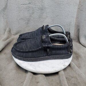 Hey Dude Shoes Mens Size 8 Wally Stretch Midnight Bunker Slip-On Canvas Shoes